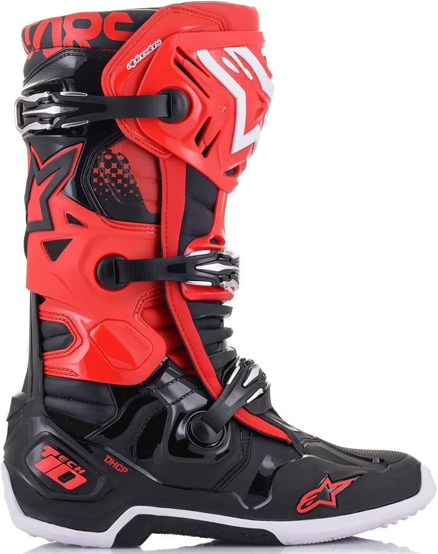 Alpinestars Botas Tech 10 unisex para adultos, color rojonegro