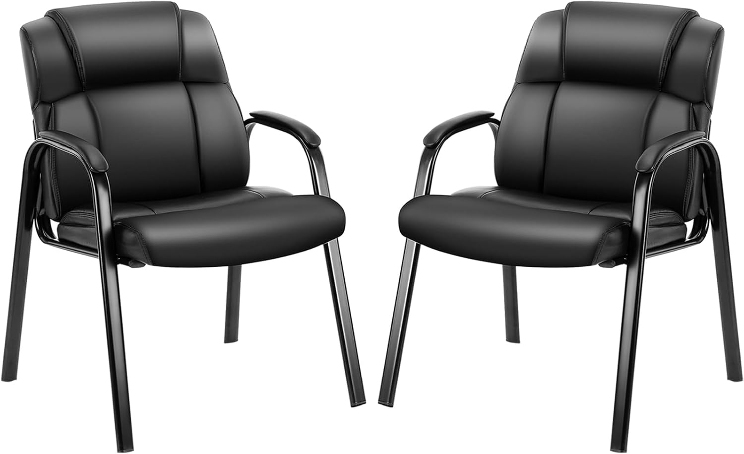 Sweetcrispy Juego de 2 sillas de sala de espera, sillas de oficina para invitados con brazos acolchados para ancianos, área de recepción para el