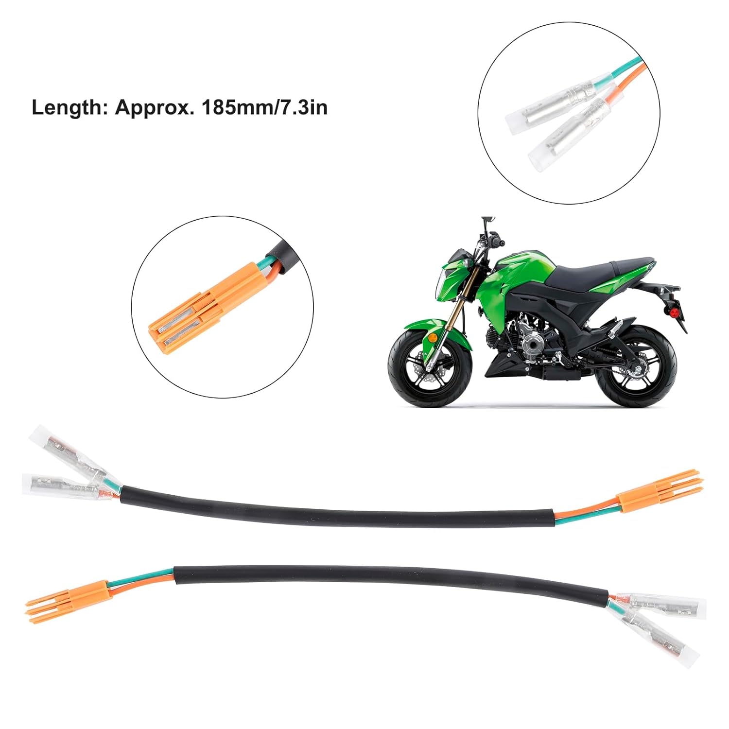 2pcs Turn Signal Adapter Plugs for Ninja Kawasaki Z125 Z250 Z300 Z650 Z900 Easy Installation