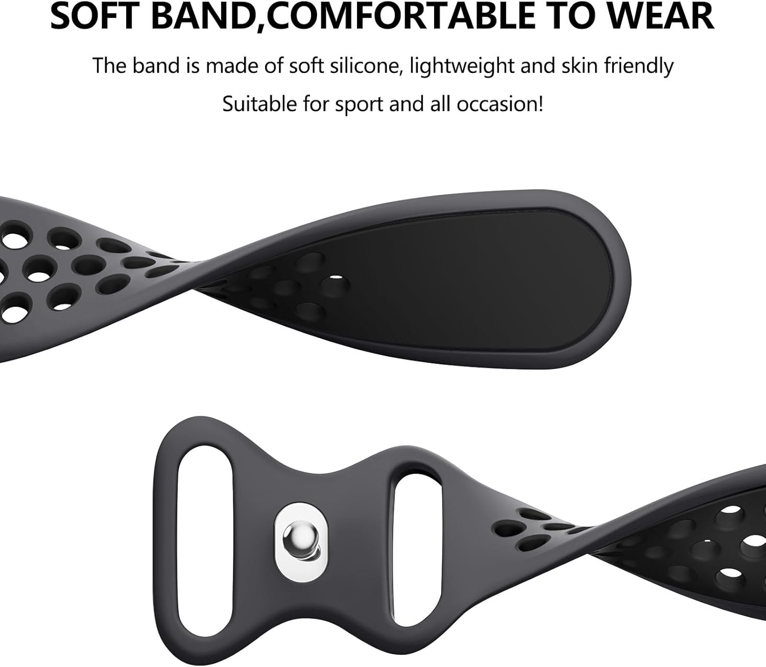 Vancle Correas de silicona compatibles con correas de reloj Fitbit Versa 2 para mujeres y hombres, correas de repuesto deportivas suaves y