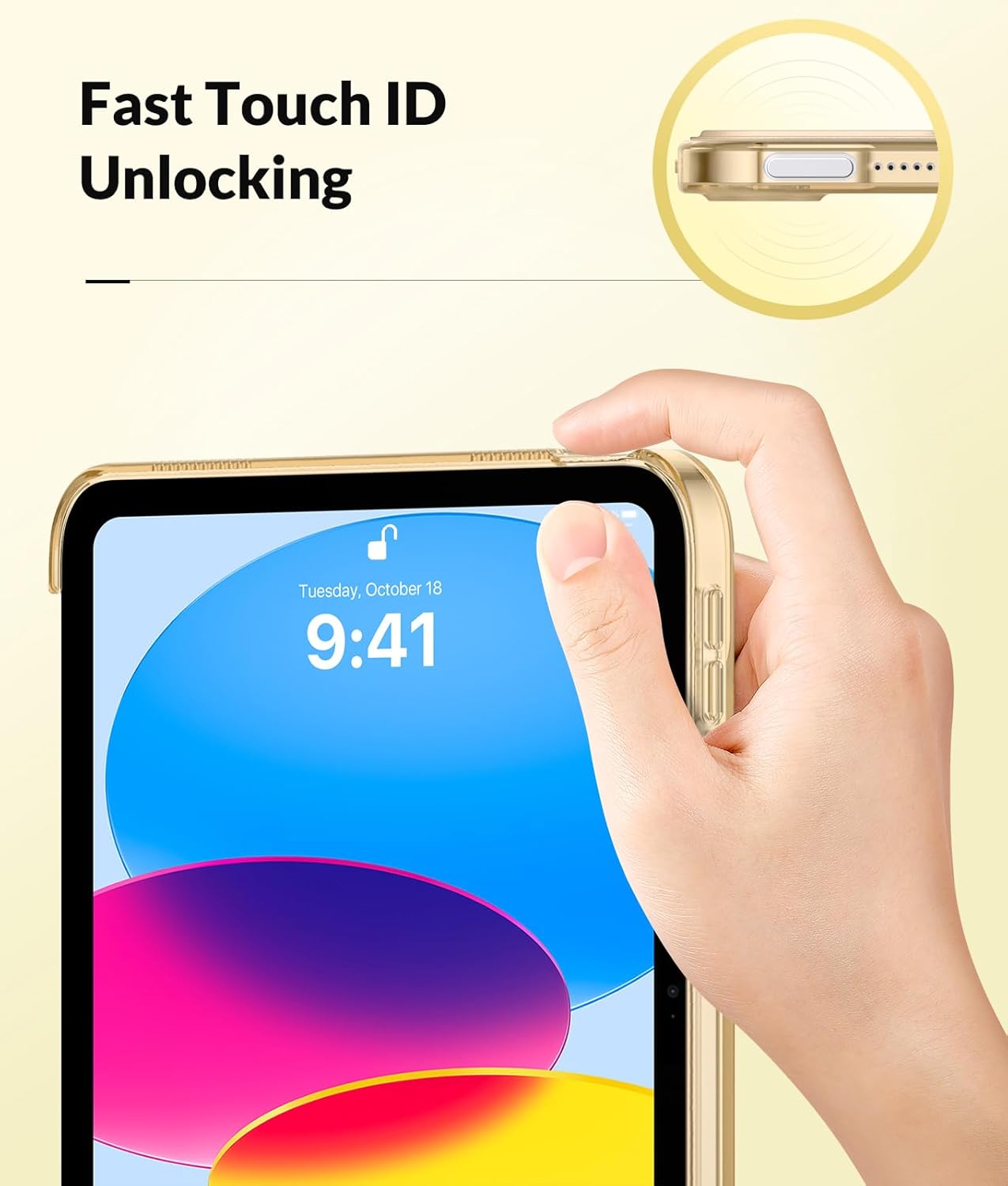MoKo Funda para iPad de 10 generación 2022, iPad 10.9 con cubierta trasera de TPU suave translúcido esmerilado, funda delgada con función de