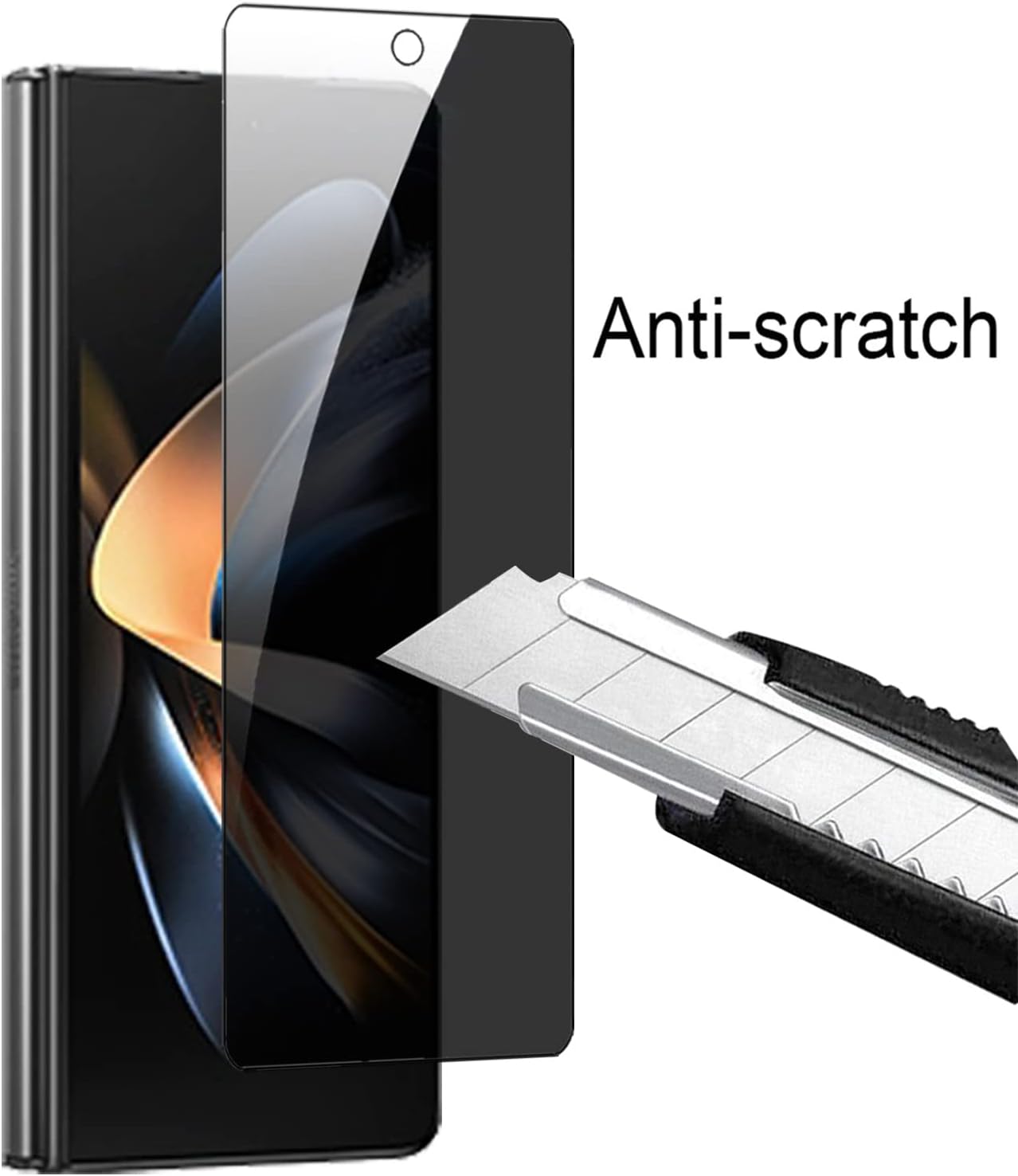 BYIUIHS Paquete de 2 protectores de pantalla de vidrio templado de privacidad diseñados para Galaxy Z Fold 4, antiespía, protector de pantalla de