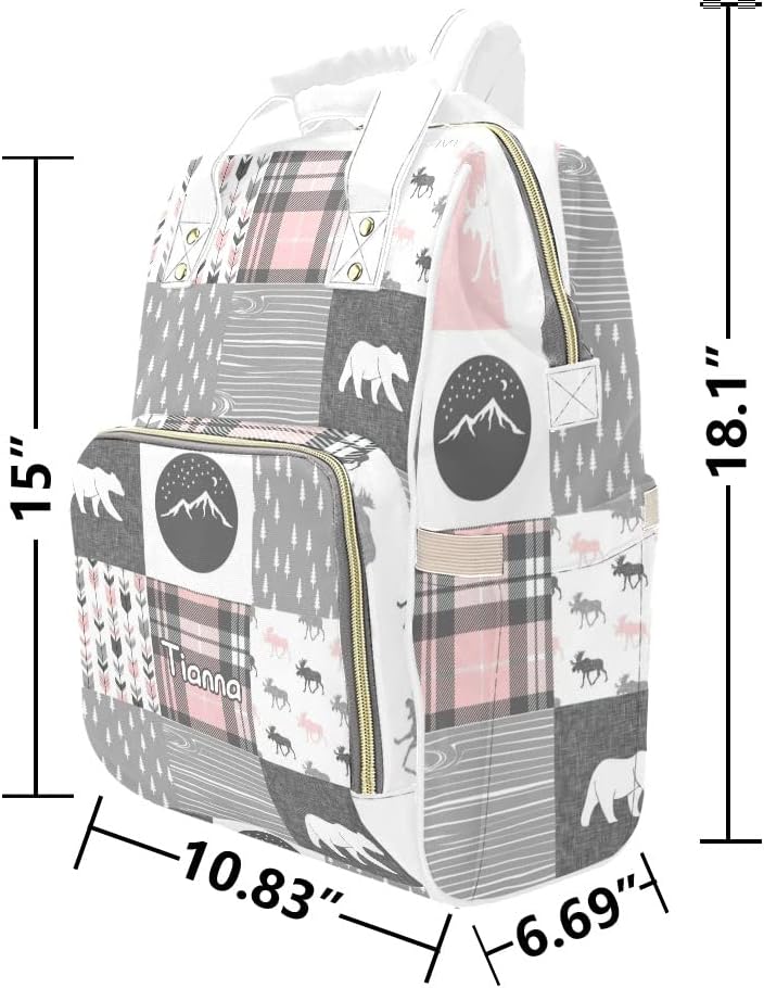 Antler Little Man Woodland – Bolsas de pañales a cuadros con nombre para mamá, mochila de lactancia, bolsas de bebé, regalos para mujeres, Multi 2,