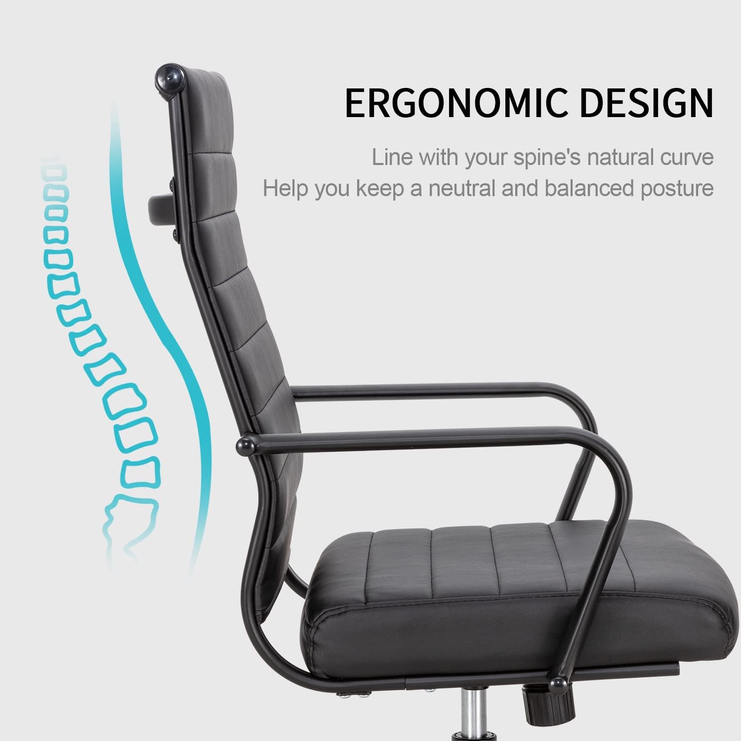 Okeysen Silla de escritorio de oficina, sillas de sala de conferencias, moderna silla giratoria ejecutiva, silla de escritorio de piel sintética
