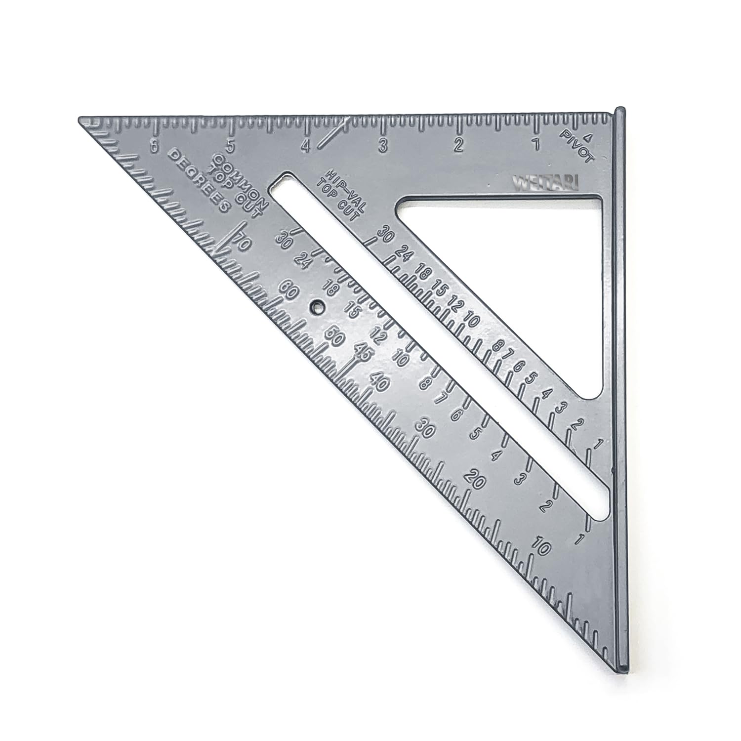 WEITARI Cuadrado de carpintero, cuadrado de aluminio de 7 pulgadas, triángulo de carpintero cuadrado a presión de fácil lectura, herramienta de