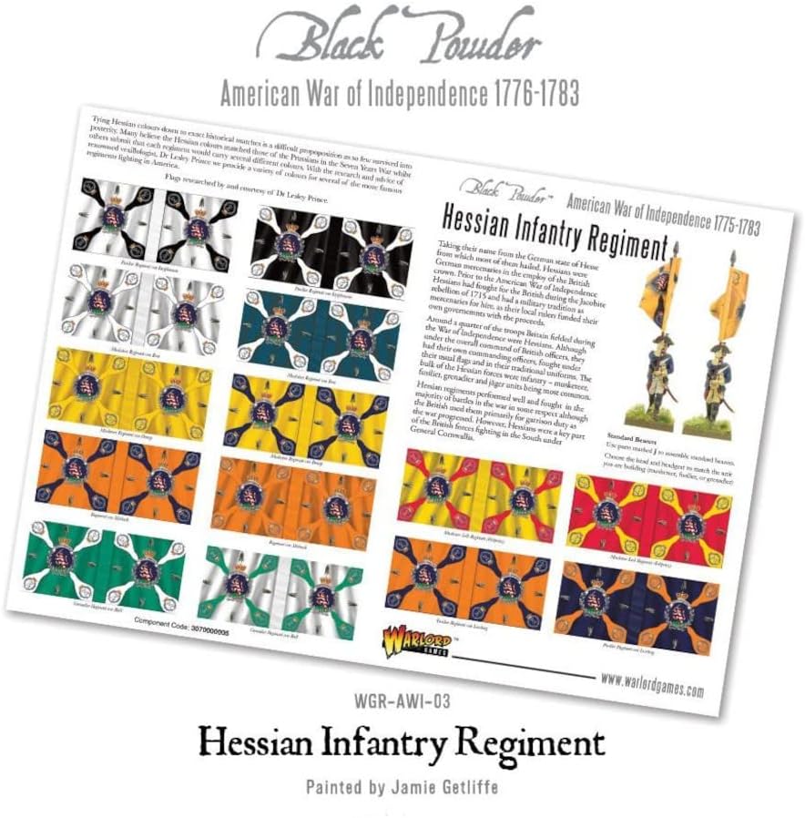 Black Powder Revolutionary War Hessian Regiment 156 Kit de modelo de plástico WGR-AWI-03