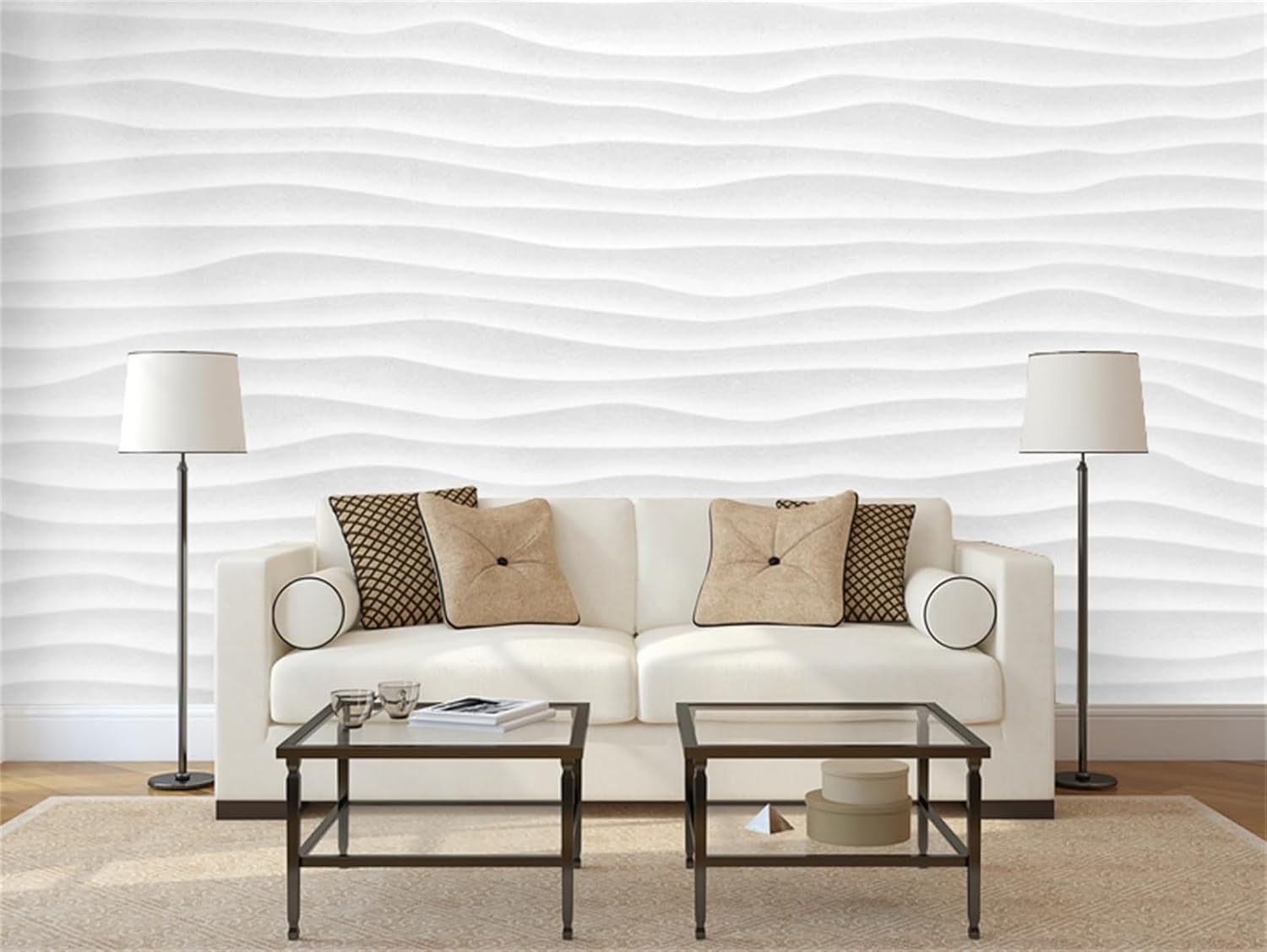 FLFK Papel tapiz autoadhesivo con patrón abstracto de ondas grises 3D, para despegar y pegar, para sala de estar, dormitorio, oficina, decoración de