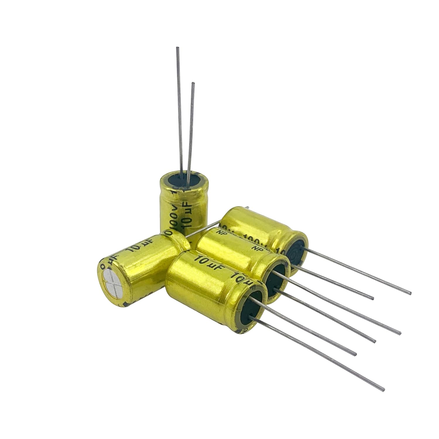 10 unids 10uf 100V condensador electrolítico no polarizado 10x17mm (0.39×0.67in) condensador NP para audio tweeter condensador divisor de frecuencia