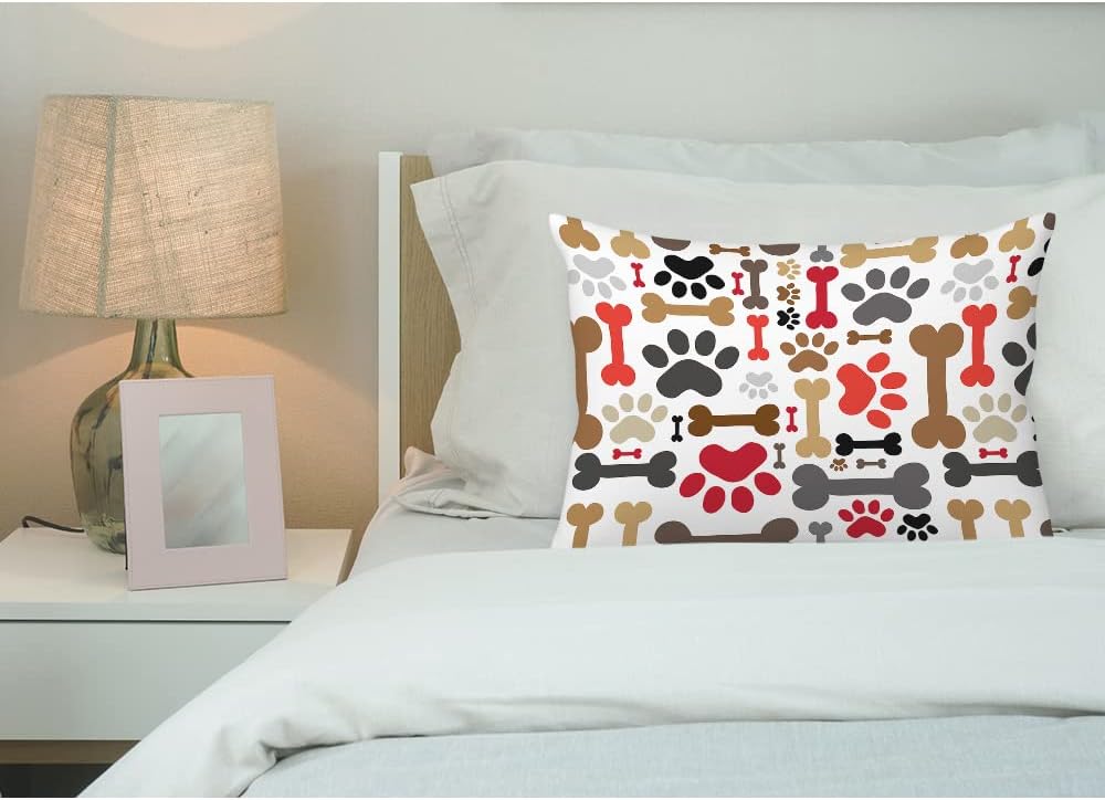Fundas de almohada con diseño de huesos de patas de perros, diseño de huellas de animales de mascotas, funda de almohada tamaño estándar 20 x 26