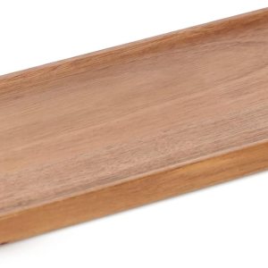 Bandeja de madera para servir (14 x 5.14 pulgadas), bandeja de madera de acacia natural, bandeja para servir, platos de comida y bandejas para Bandeja de madera para servir (14 x 5.14 pulgadas), bandeja de madera de acacia natural, bandeja para servir, platos de comida y bandejas para