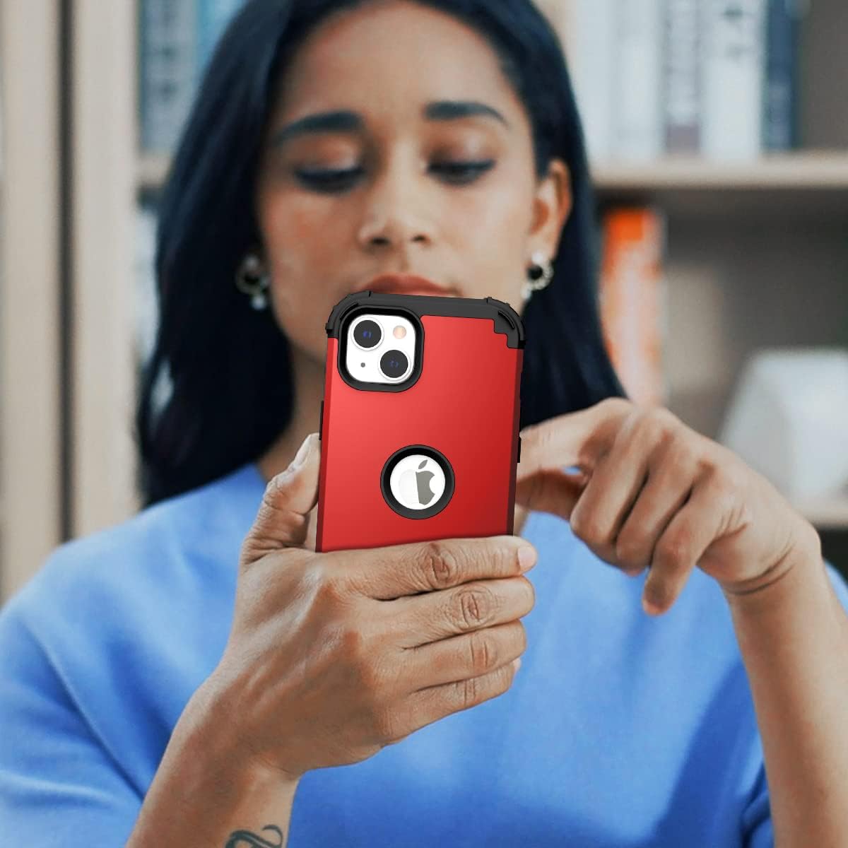 Ankoe Funda para iPhone 14 Plus, resistente, protección contra caídas, policarbonato duro, silicona suave, combo híbrido de protección contra