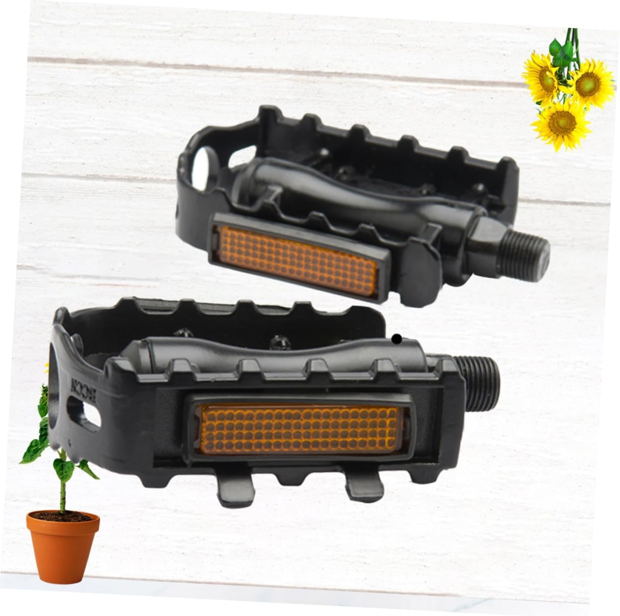 Kisangel 1 par de tacos negros MTB Pedales Bling Accesorios Ciclismo Pedales de Bicicleta de Montaña Pedal Reposapiés Pedal de Plataforma Pedal
