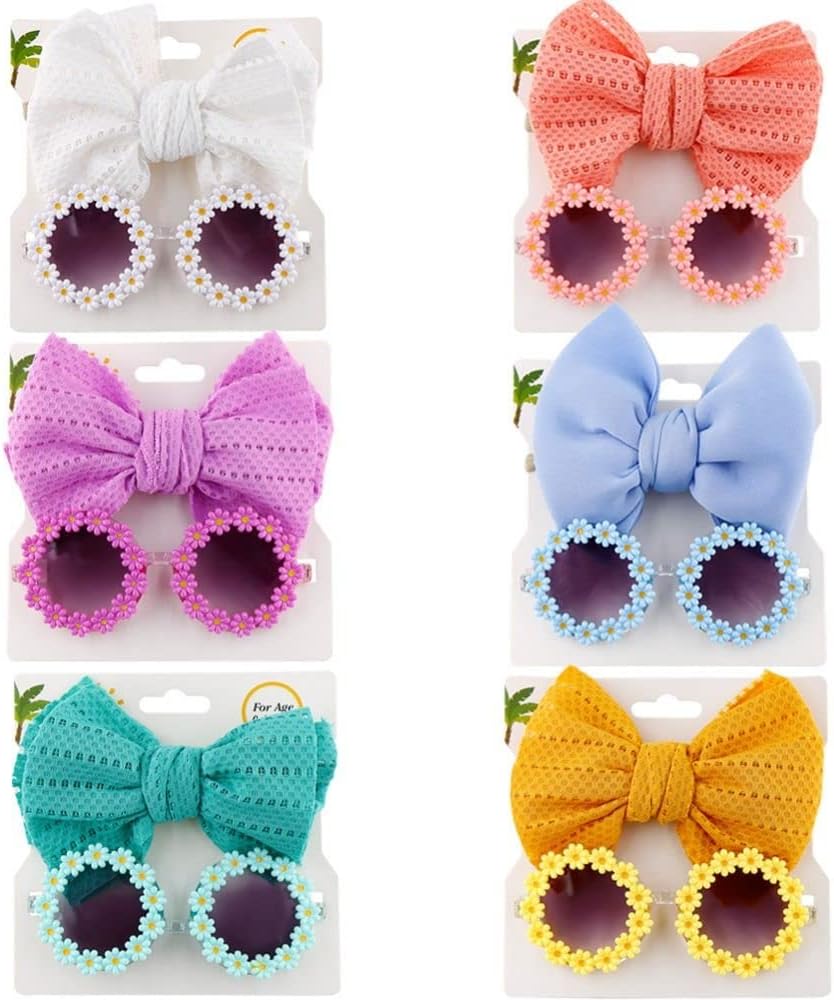 Diadema para perro, linda diadema de gato, lentes de sol de flores para mascotas con lazo para la cabeza, accesorios para el pelo de mascotas (azul)