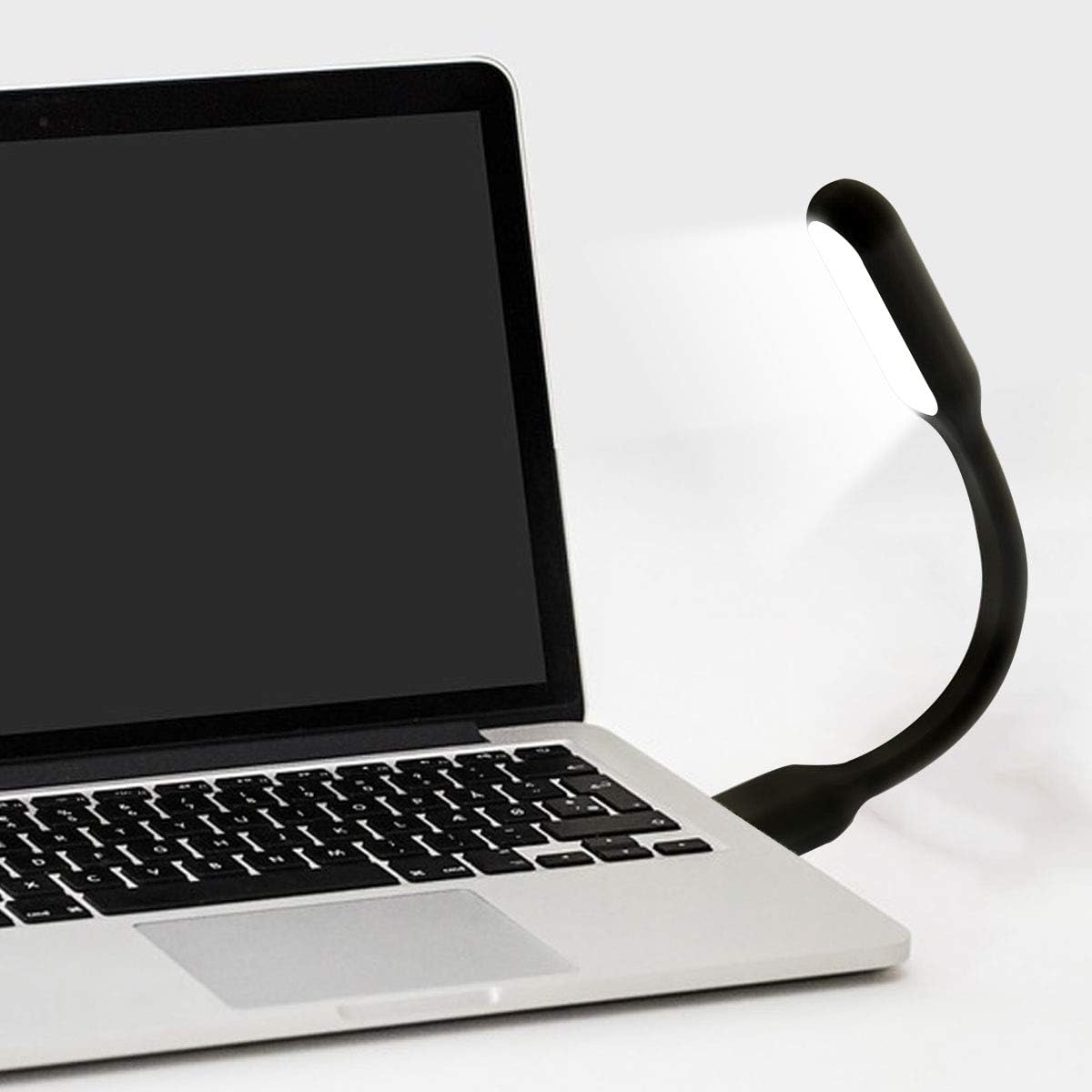 Lámpara de luz LED USB para banco de energía, mini luz nocturna portátil para el cuidado de los ojos con brazo flexible, lámparas de lectura USB de