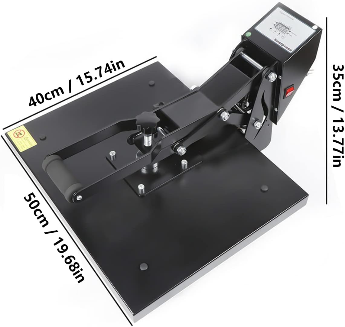 Máquina de prensa de calor, 16 x 20 pulgadas, 1700 W, máquina digital de prensado de camisetas multifunción, transferencia de calor, sublimación,