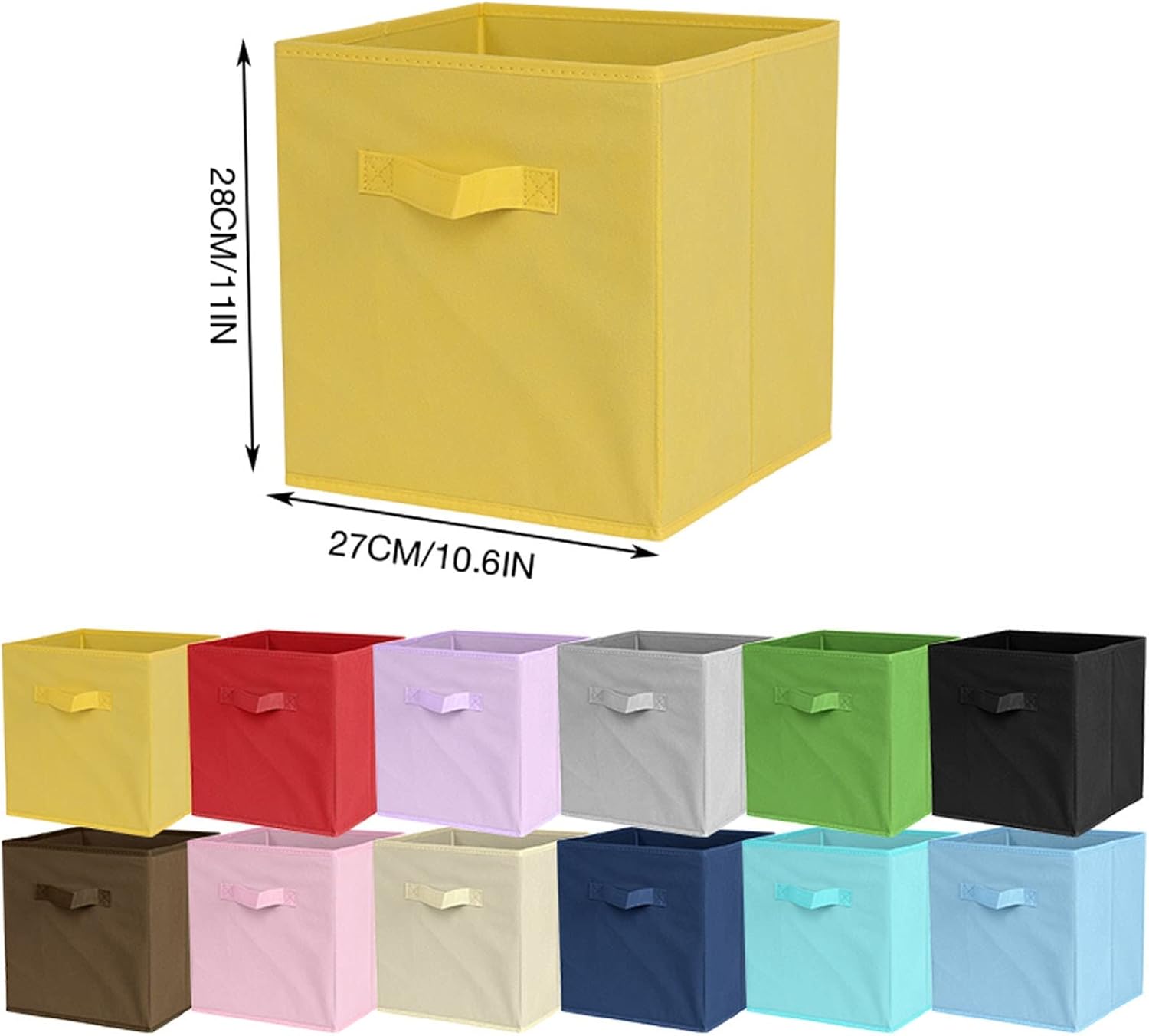 Juego de 7 cubos de almacenamiento plegables de tela, con cremallera y asas, organizador para armario, colchón, almacenamiento de alimentos, bolsas
