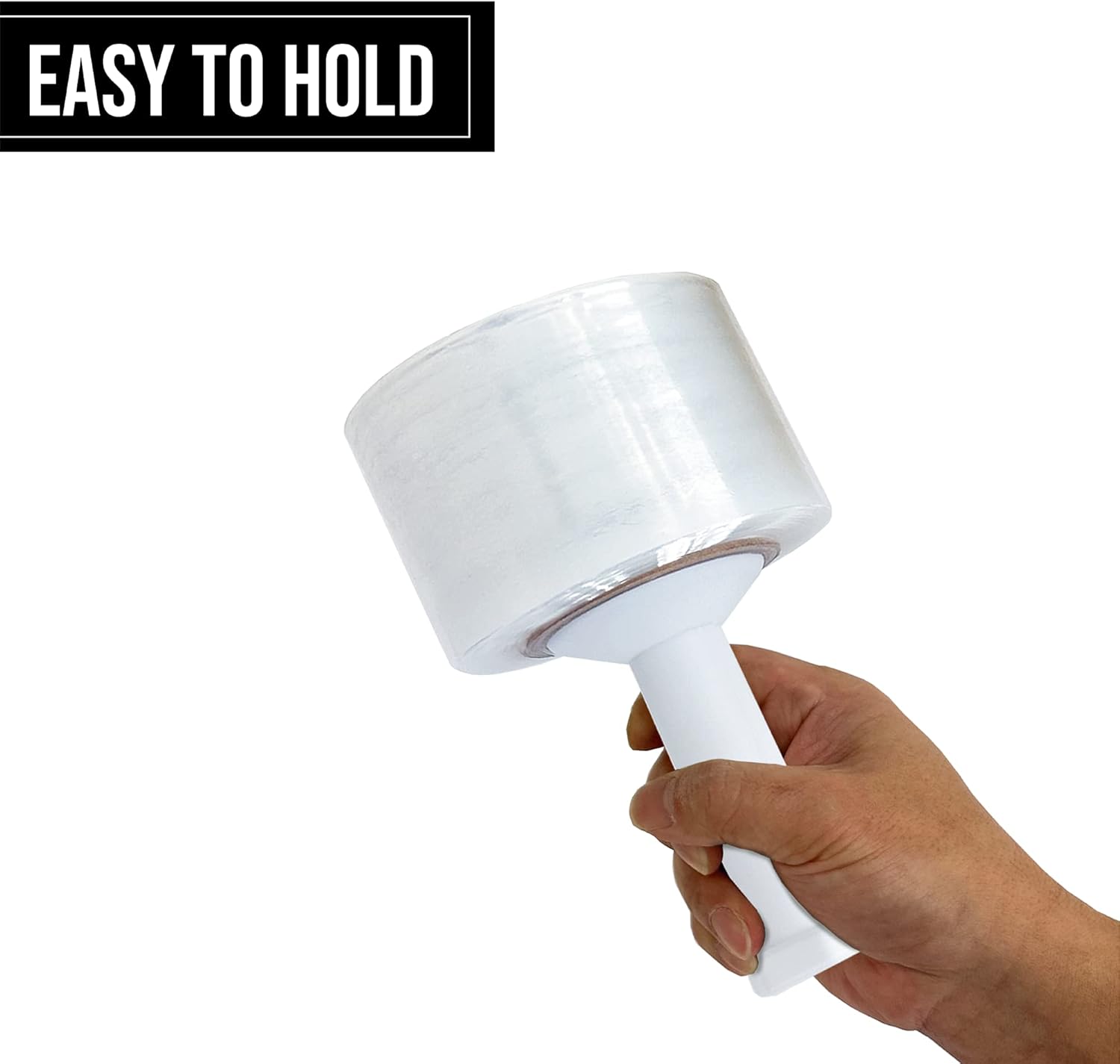 8NET – Mini rollo elástico de 3 pulgadas x 1000 pies, calibre 80, con asa, 18 rollos, película retráctil de plástico transparente y resistente para