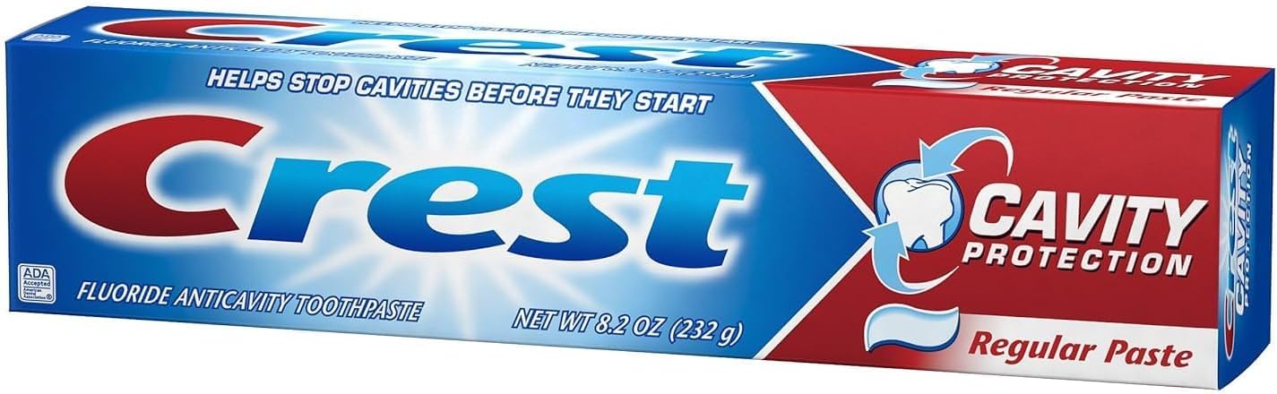 Crest Pasta de dientes Cavity Protection Regular – 8.2 oz, paquete de 5