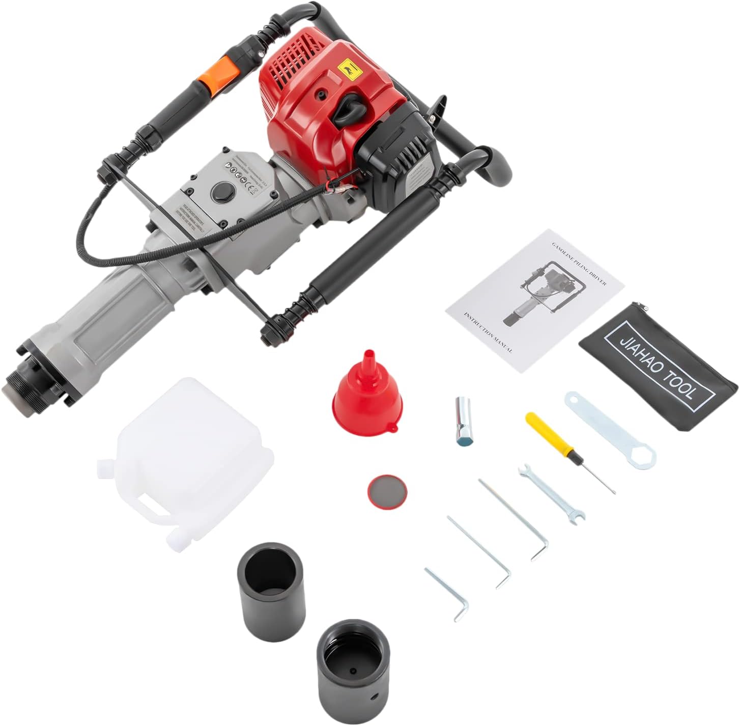 52 cc de gasolina, motor de 2 tiempos refrigerado por aire, herramienta de martillo de pila de un solo cilindro refrigerado por aire, kit de empuje