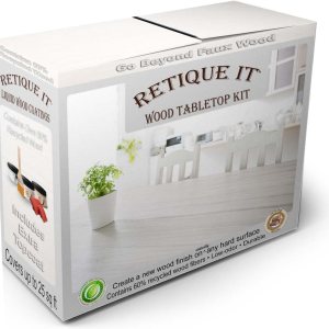 Kit de mesa con acabado de madera, GO Beyond de madera sintética con imprimación a base de madera líquida pintable y tinte de gel, herramientas de Kit de mesa con acabado de madera, GO Beyond de madera sintética con imprimación a base de madera líquida pintable y tinte de gel, herramientas de