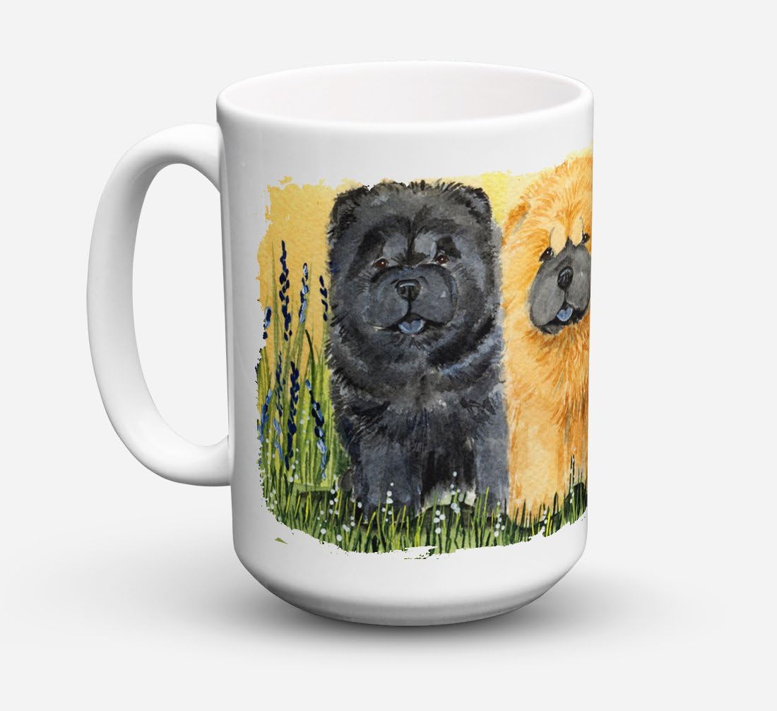 Caroline’s Treasures SS7006CM15 Chow Chow – Taza de café de cerámica apta para lavavajillas, apta para microondas, 15 onzas, multicolor
