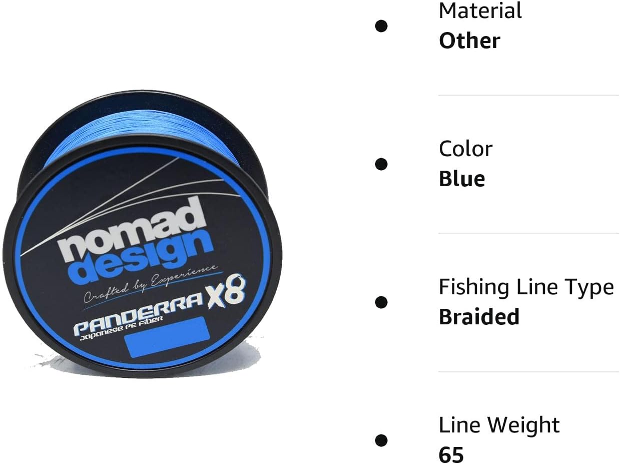 Nomad Design PANDERRA – Trenza X8 azul cian, línea de pesca de fibra de polietileno azul premium con tecnología de micro tejido, revestimiento