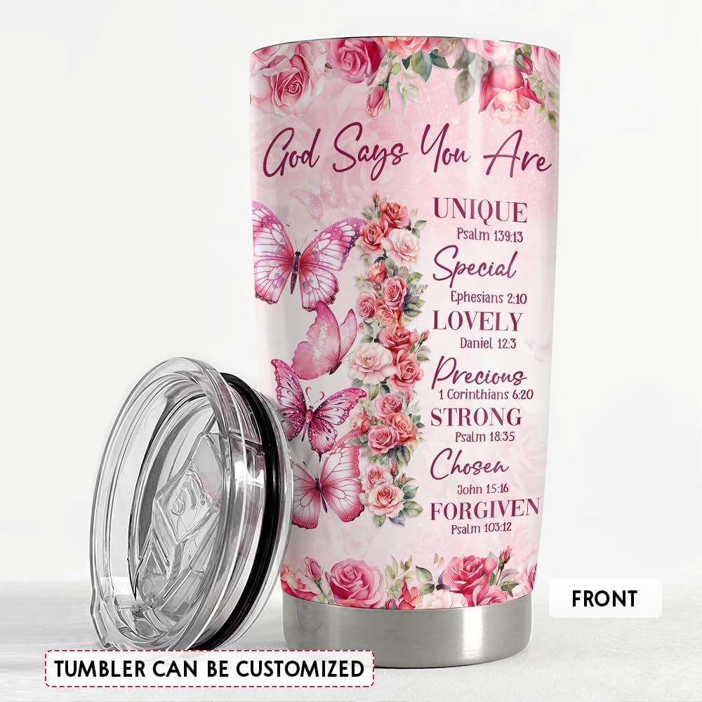 SANDJEST Regalos inspiradores personalizados para mujeres, regalos cristianos para mujeres, vaso de 20 onzas y 30 onzas, vaso de café de viaje,