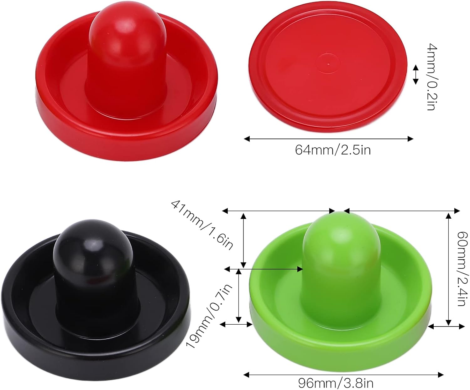 Juego completo de accesorios de hockey multicolor con empujadores, discos y piezas de repuesto para juego de hockey de mesa, mejora tu juego
