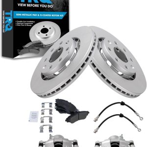 TRQ Kit de pastillas de freno delantero y rotor compatible con Chevrolet Aveo 04-11 07-11 Aveo5 09 Pontiac G3 TRQ Kit de pastillas de freno delantero y rotor compatible con Chevrolet Aveo 04-11 07-11 Aveo5 09 Pontiac G3