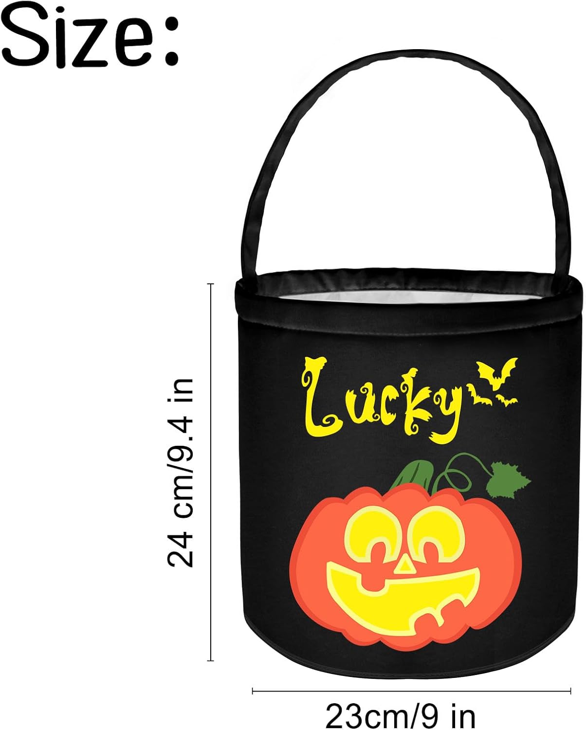 Cubo personalizado de Halloween con nombre, cesta de dulce o truco de Halloween, regalo personalizado para niños y niñas, color negro