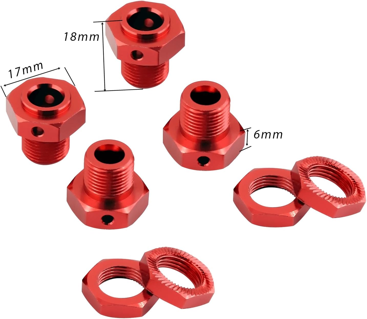 Tuercas de rueda de aluminio de 0.669 in, bujes hexagonales de rueda y llave de rueda para Arrma 110 Kraton 4X4 4S V2 BLX, Outcast 4X4 4S V2 BLX,