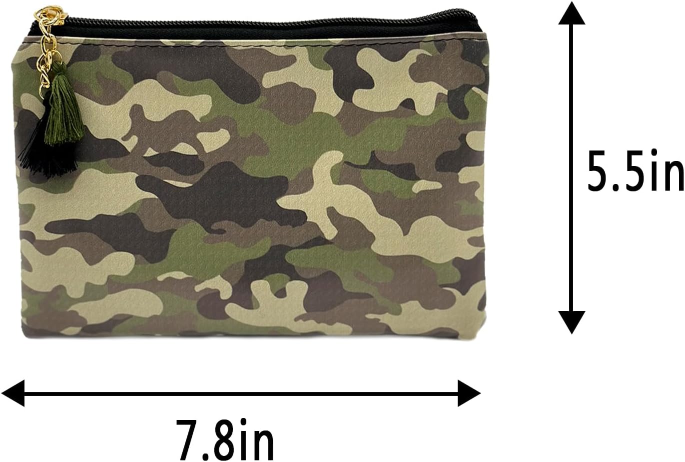 Bonita bolsa de cosméticos pequeña para mujeres y niñas, de piel sintética, pequeña bolsa de aseo de viaje, organizador de accesorios con borla de