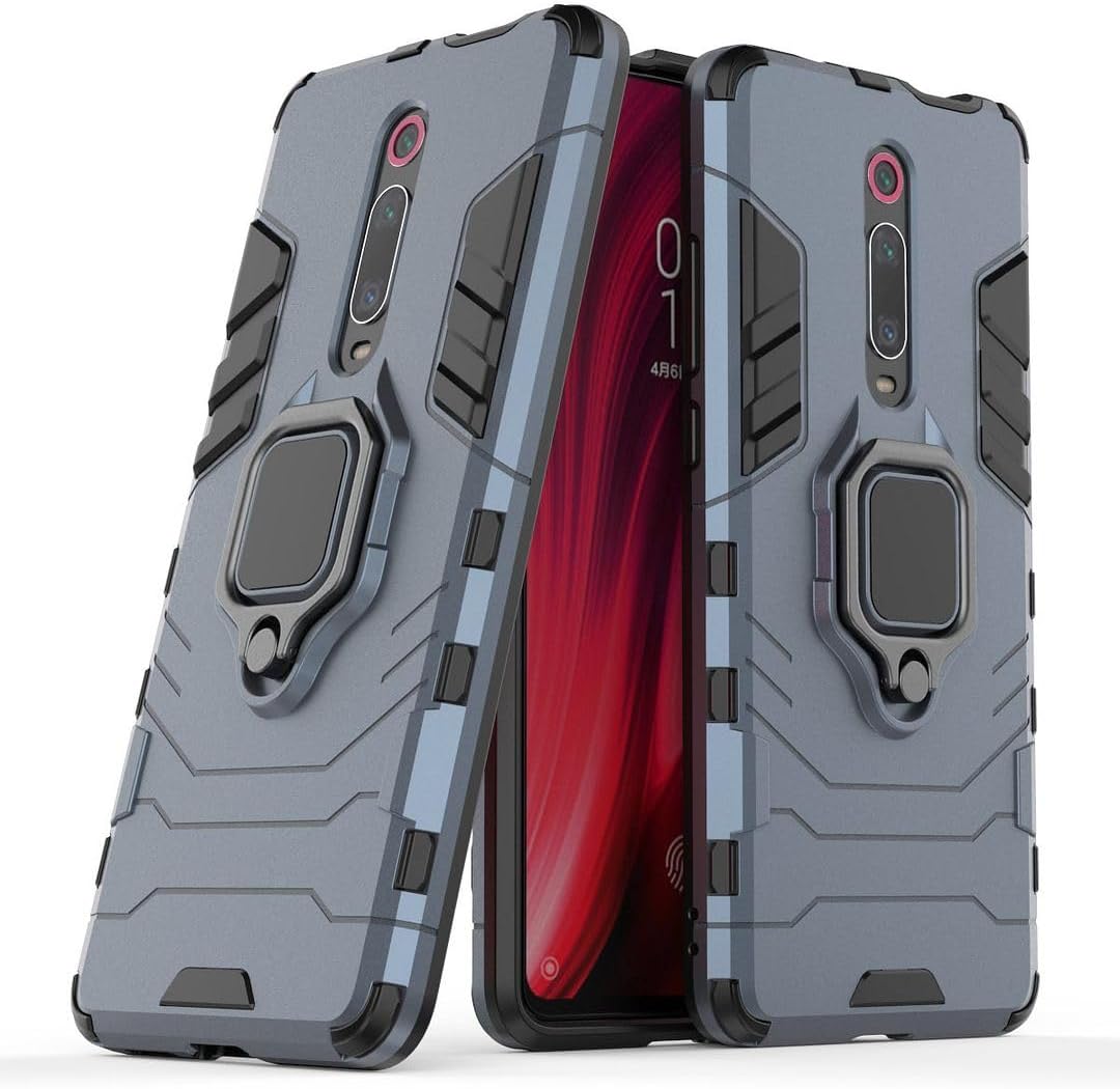 Funda para Xiaomi Mi 9T  Mi 9T Pro, Ring Kickstand Hybrid 2 en 1 PC y silicona Cubierta protectora a prueba de golpes de doble capa para Xiaomi Mi