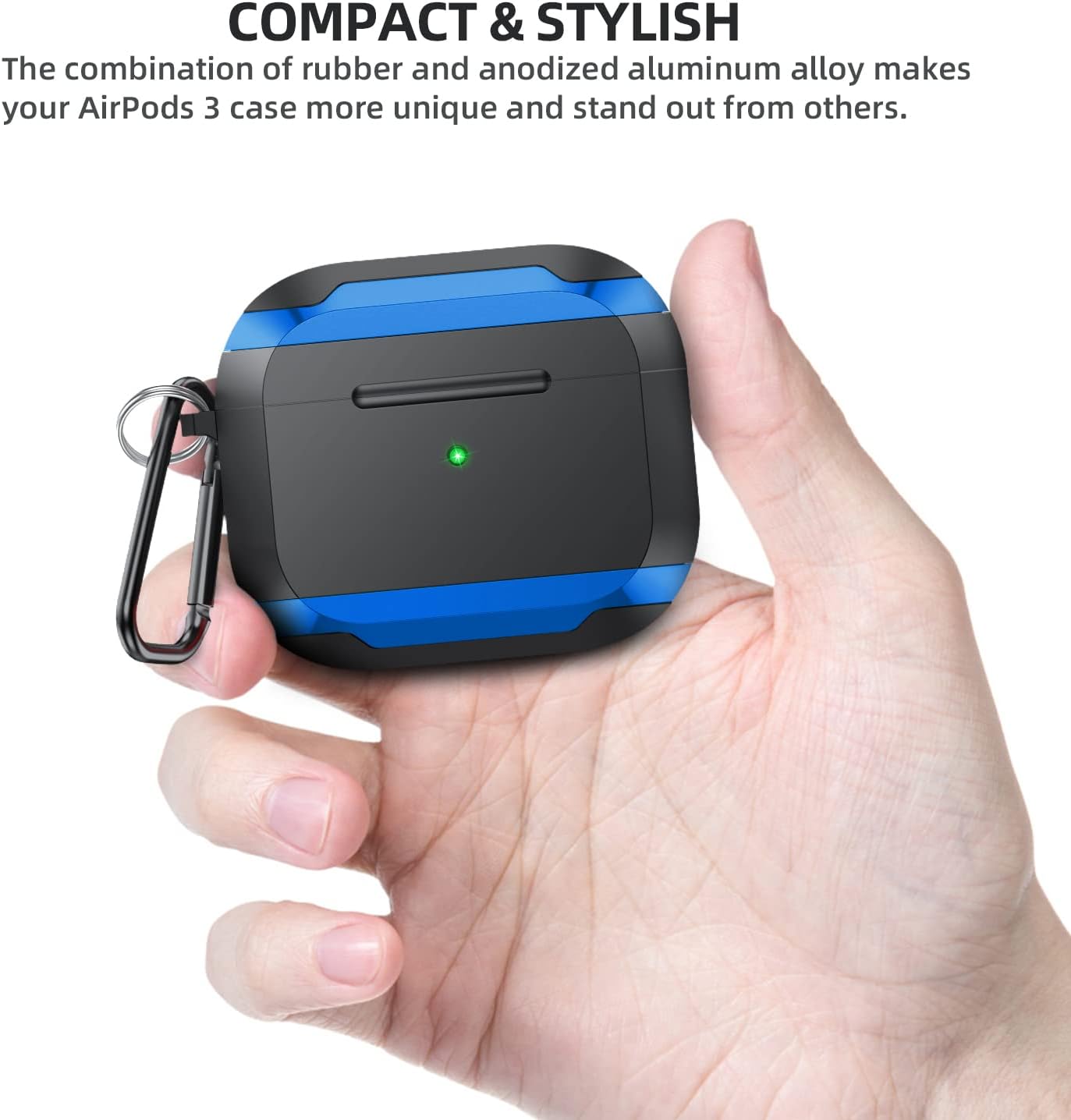 ULAK Funda compatible con AirPods 3, a prueba de golpes, diseño de cuerpo completo, funda protectora resistente con llavero para AirPods de 3