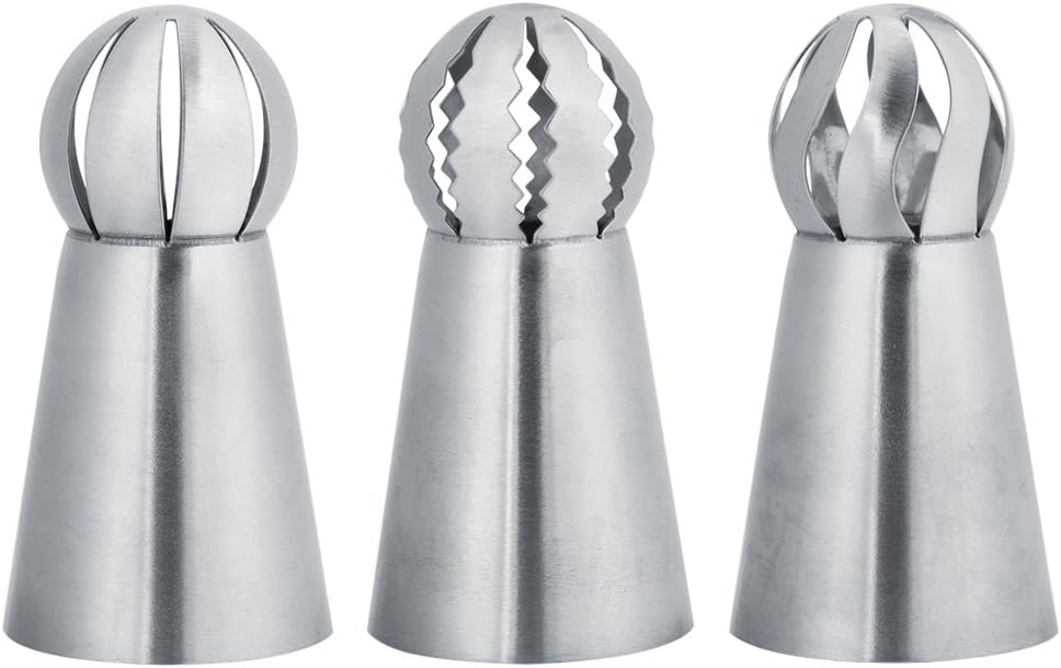 Boquilla de punta de tubería de glaseado de 3 piezas, boquilla de acero inoxidable para tartas, herramienta de decoración de pasteles de bricolaje,