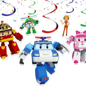 Alegre dibujos animados Robocar Poli Serpentinas Colgantes – Crea una atmósfera de aventura Robocar Alegre dibujos animados Robocar Poli Serpentinas Colgantes – Crea una atmósfera de aventura Robocar