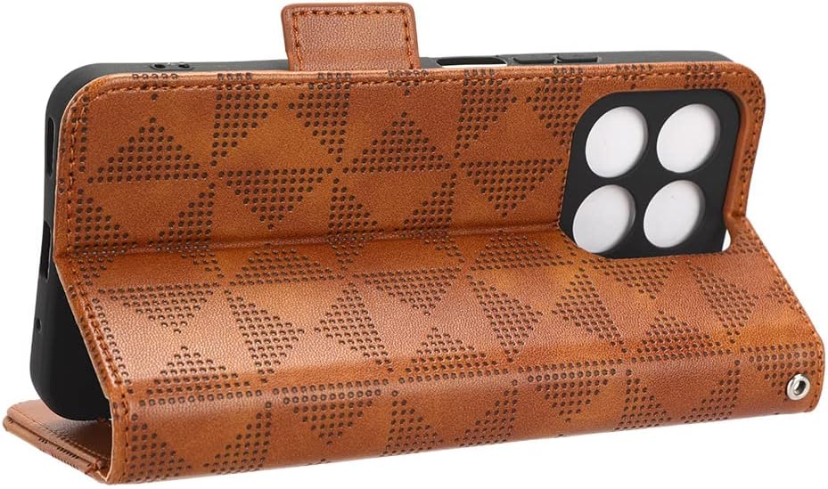 Case for Honor X8a CRT-LX1 CRT-LX2 CRT-LX3 – Funda de piel con función atril y tapa para Honor X8a, color marrón