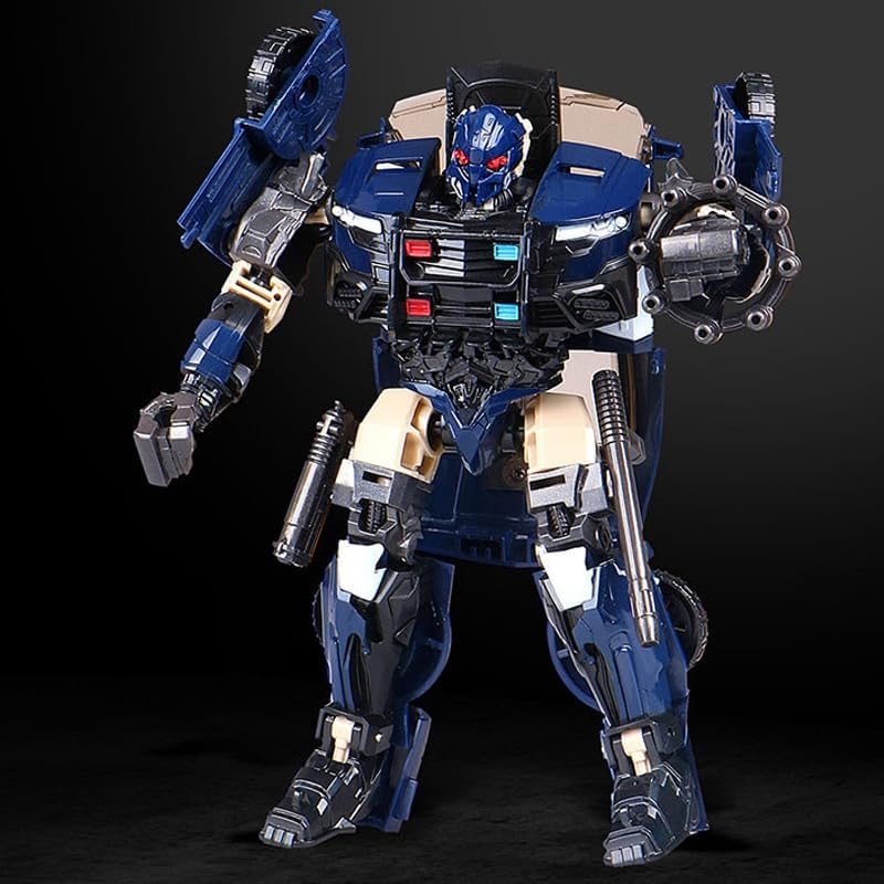 Optimus Prime Roadblock Police Car Robot H6001-5 Transformer Raptor Optimus Prime Autobots Transformación de película 7 Juguete Aleación Robot Anime