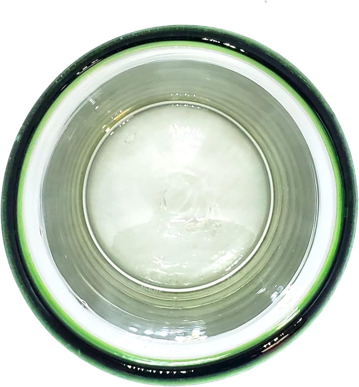 Vasos para beber con borde verde esmeralda de 14 onzas (juego de 6), vidrio reciclado, sin plomo, sin toxinas (beber)