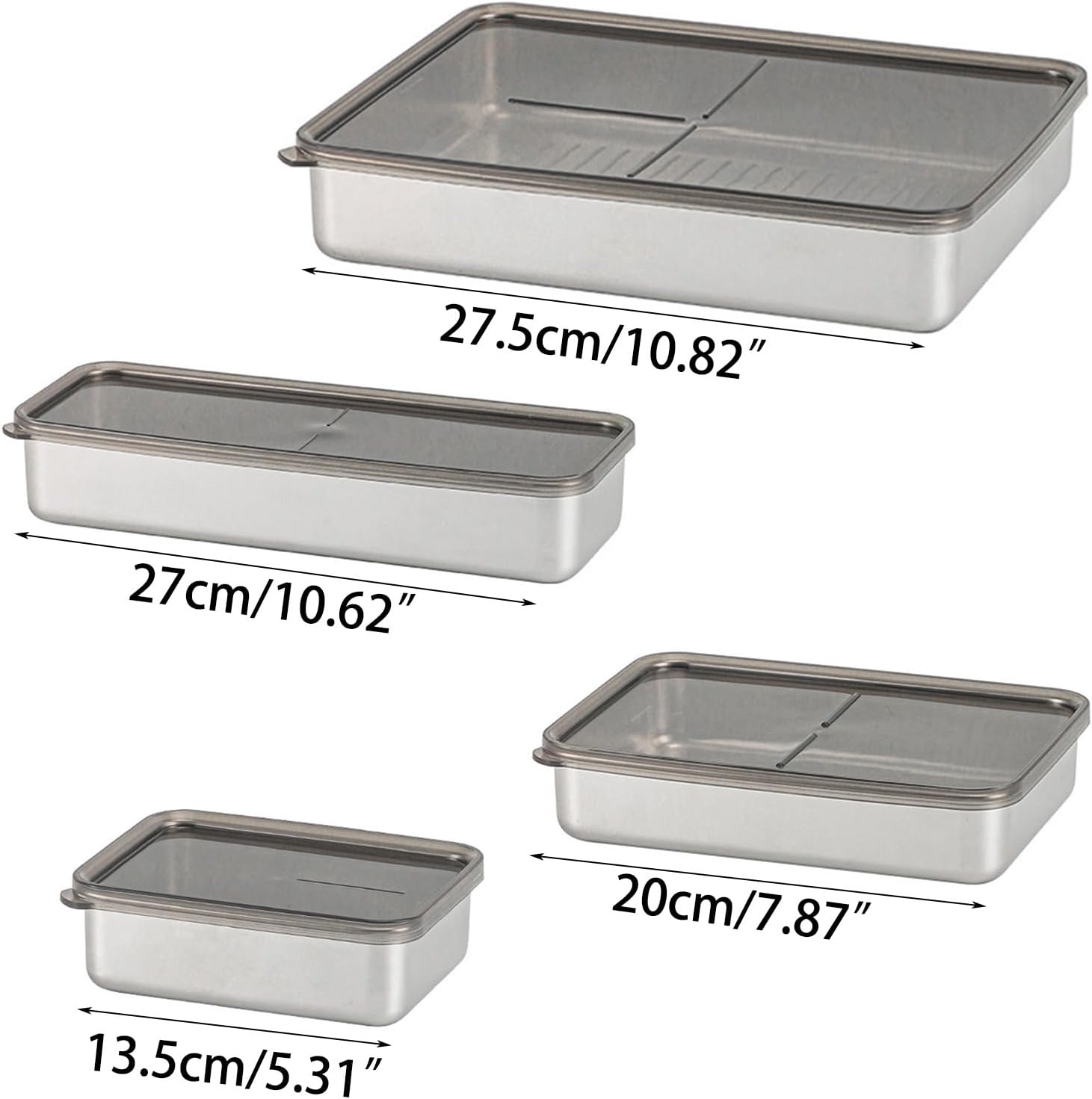 Cajas apilables de preparación de comidas, contenedor de alimentos de acero inoxidable con tapas de sellado, caja de almuerzo reutilizable de Bentos