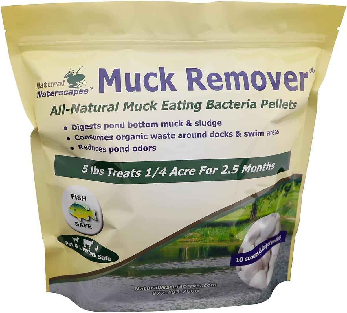 Paquete limpiador natural para estanques  Paquetes clarificadores de estanques y pellets reductores de suciedad  Tratamiento de estanque de 14 acre