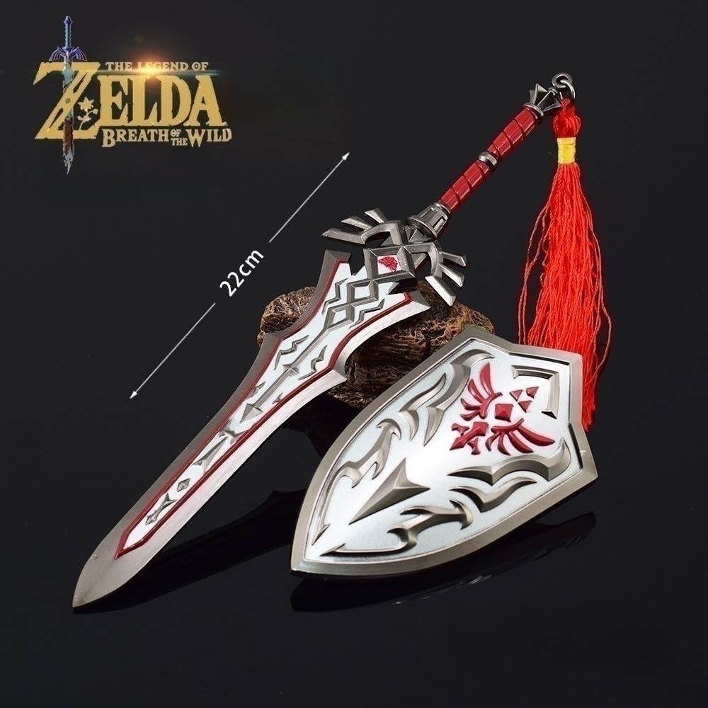 Superbuybox Legend of Zelda Link Arma Espada Daga Sheild Figura de acción Colección de Juego Decoración de Escritorio Habitación Mochila Colgante