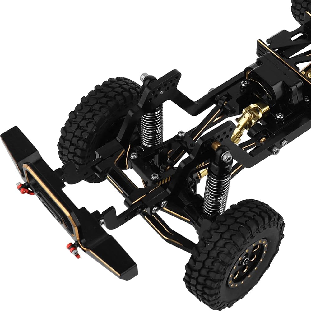 TRX-4M – Marco de chasis de coche de metal 6×6 RC con ejes traseros delanteros medios caja de cambios DIY para TRX4M 118 RC Crawler piezas de