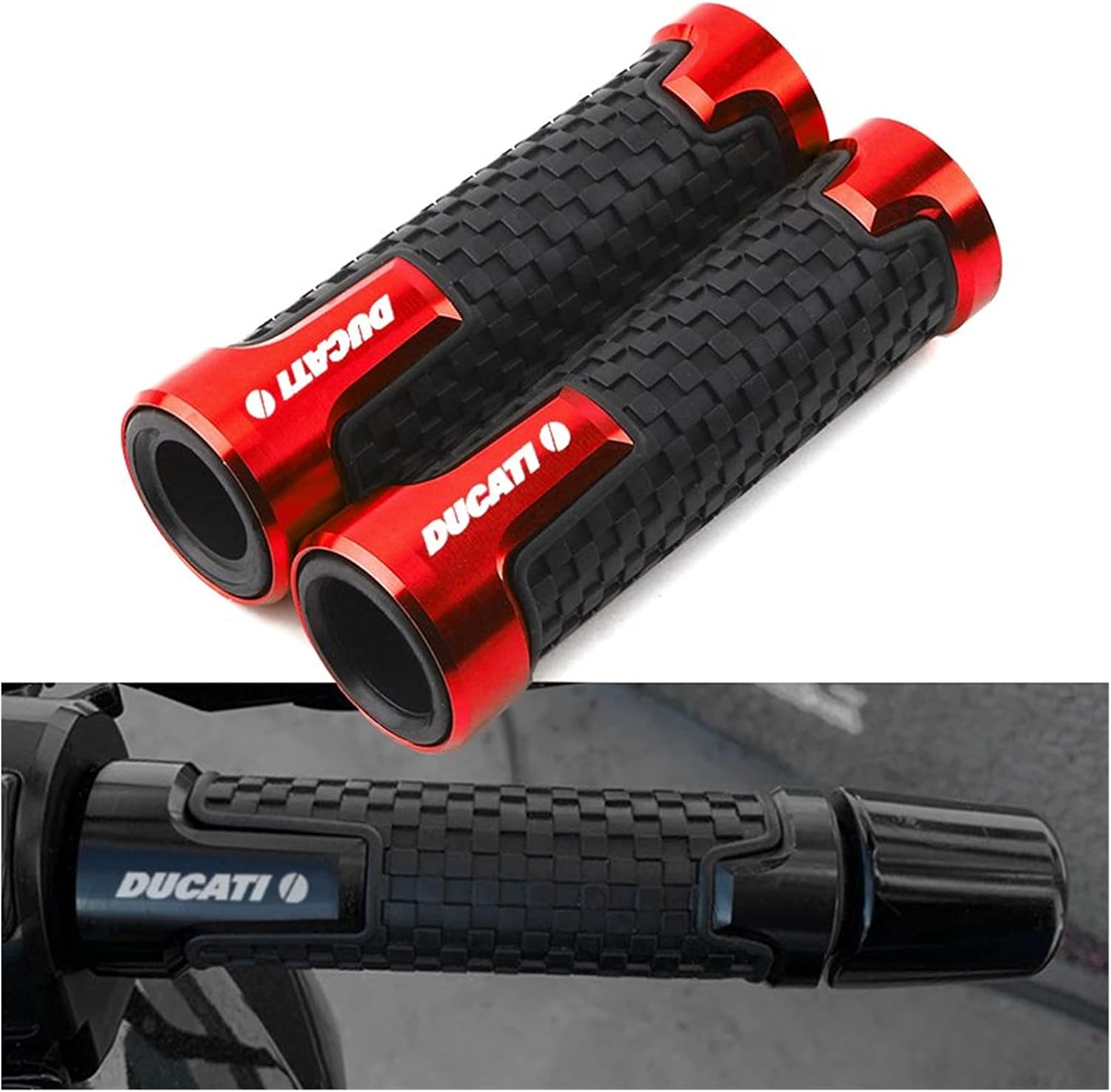 Puños antideslizantes para manillar de motocicleta de 78 pulgadas, 0.866 in, para Ducati Monster 695 696 796 620 400 600 M600 Monster620 M620 M620
