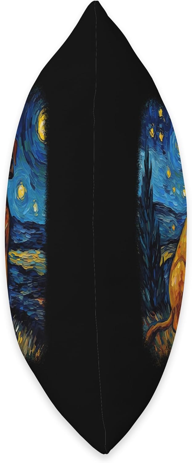 Dog in Starry Night Van Gogh Rhodesian Ridgeback – Almohada (18 x 18 pulgadas), multicolor