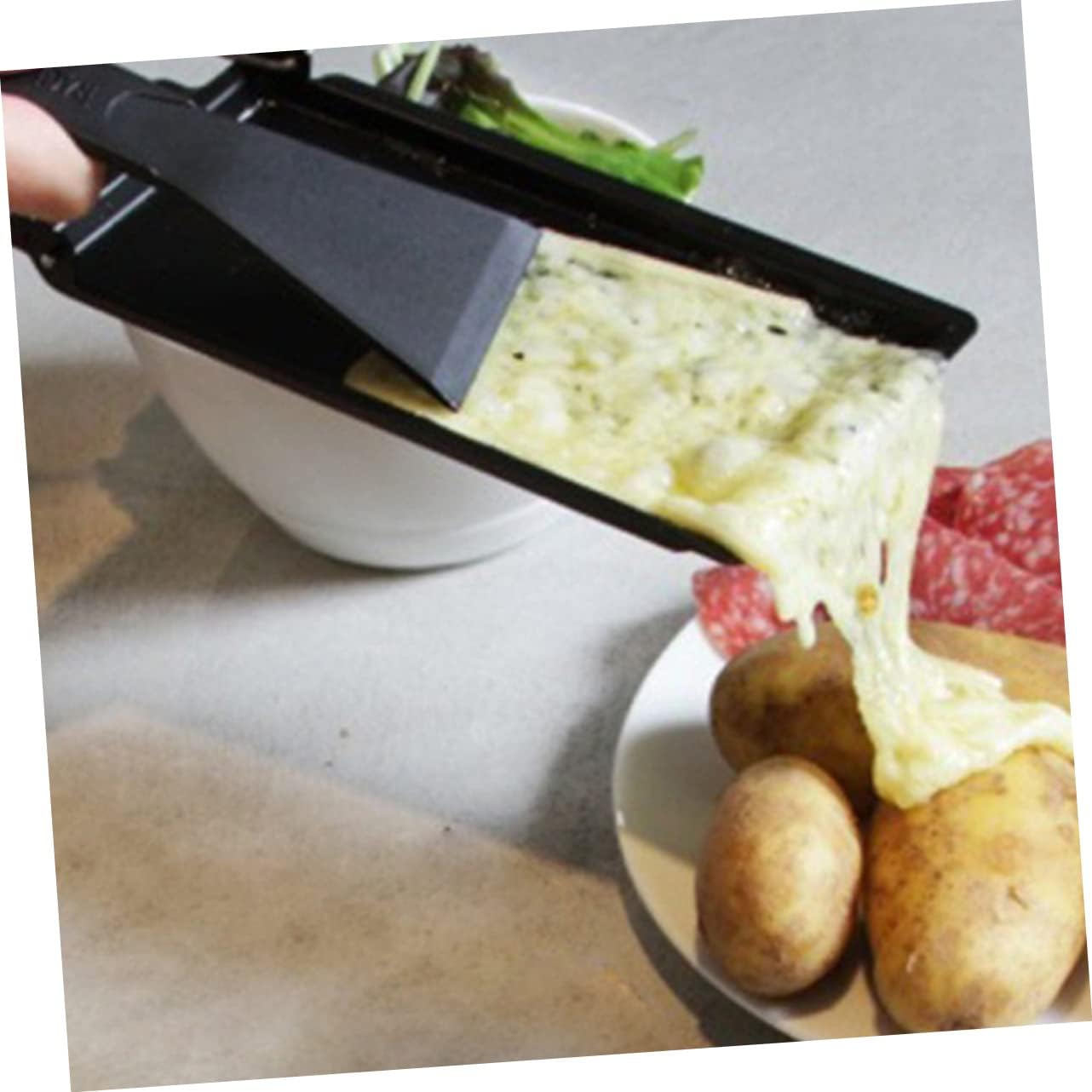 BESTOYARD 1 juego de parrilla de queso de acero al carbono bandeja de hornear Raclette parrilla de mesa para queso a la luz de las velas de queso