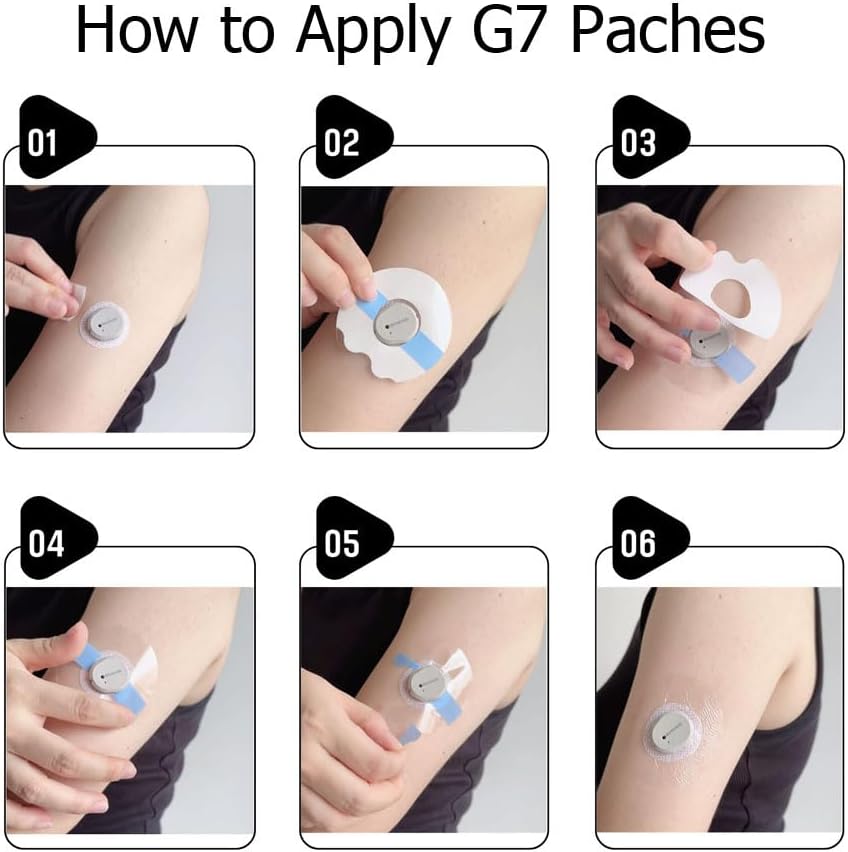 Dexcom – Parches adhesivos G7, paquete de 40 parches transparentes impermeables de alta calidad, parche superpuesto precortado para G7 (40 unidades)