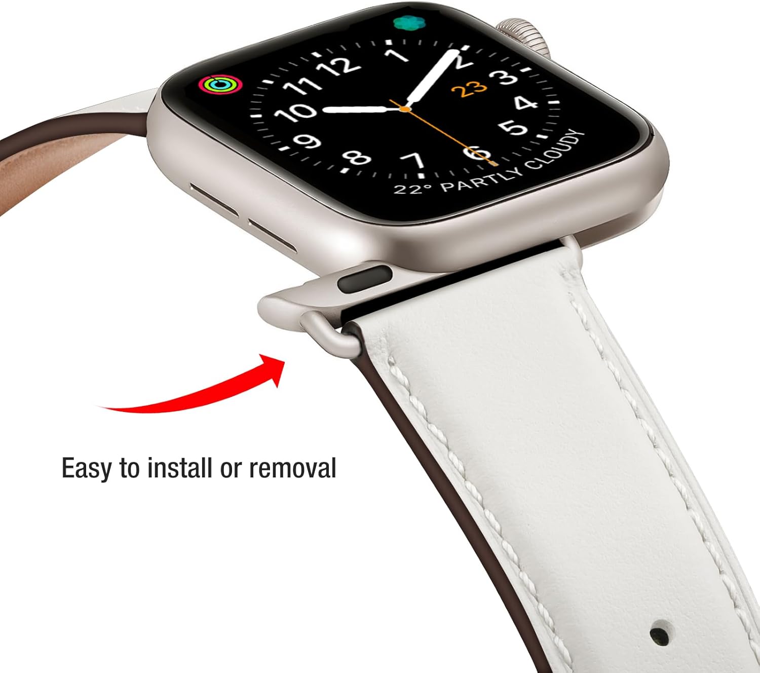 OMIU Square Bands Compatible with Apple Watch Band 38mm 40mm 41mm 42mm 44mm 45mm 49mm, Genuine Leather Wristband Starp for iWatch SE Series 8 7 6 5