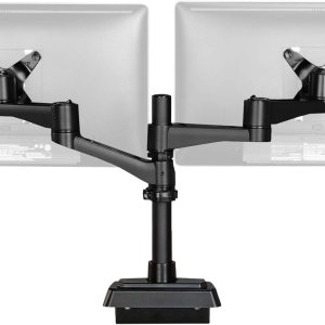 Vari Brazo de monitor dual de 180 grados, soporte para monitor VESA con ajuste de 180 grados, monitores de hasta 27 pulgadas, 19.8 libras, brazos Vari Brazo de monitor dual de 180 grados, soporte para monitor VESA con ajuste de 180 grados, monitores de hasta 27 pulgadas, 19.8 libras, brazos