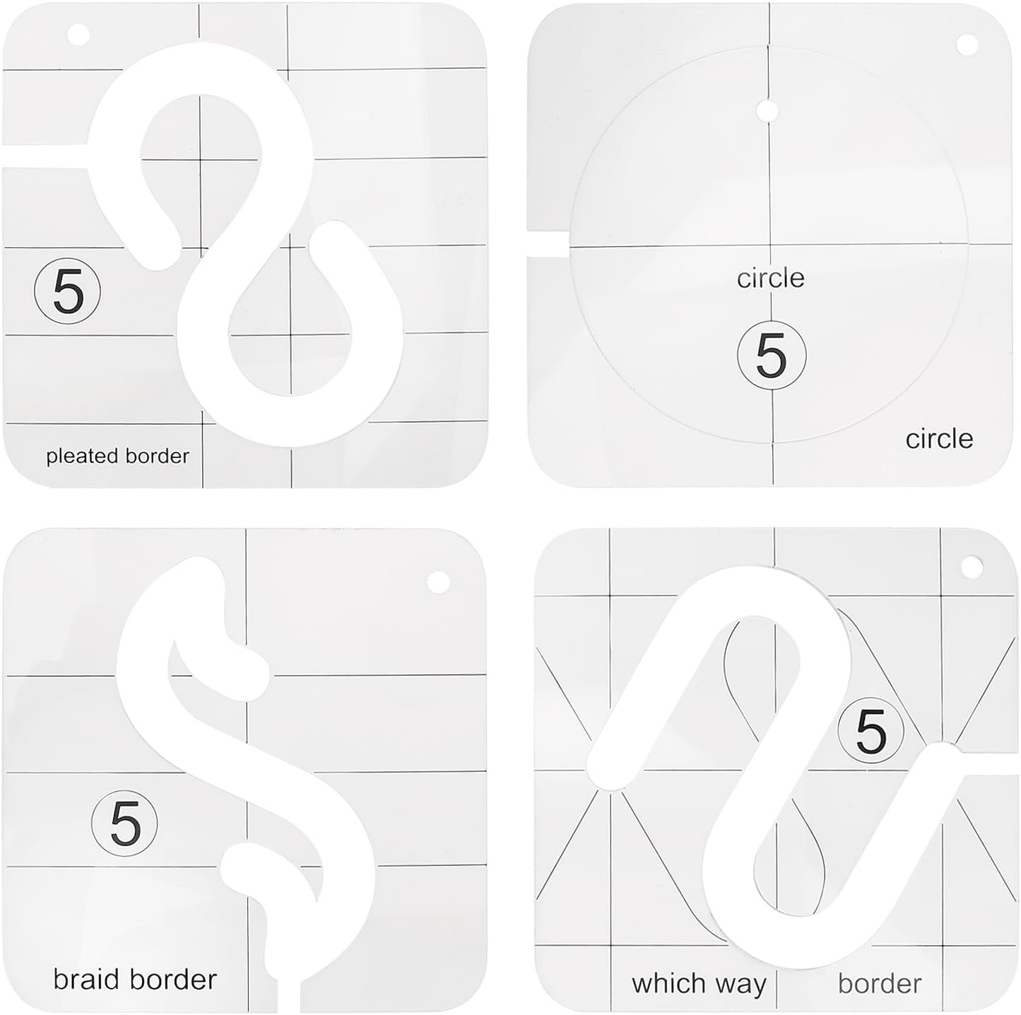 Juego de plantillas de acolchado, 11 piezas para máquina de coser doméstica, reglas de plantilla de acolchado de movimiento libre, transparentes